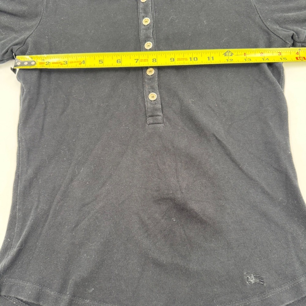 Burberry London Polo Shirt Gold Button Detail Short Sleeve Top Size S - Picture 3 of 13